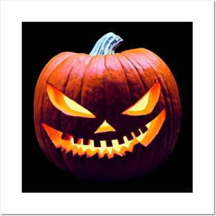 Scary Halloween Pumpkin Art Posters and Art